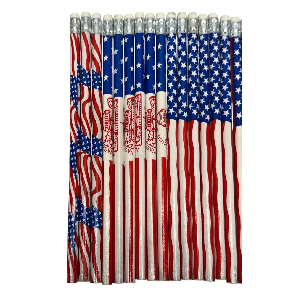 Lot of 19 Patriotic Pencils United States Flag Washington DC Logo - NEW
